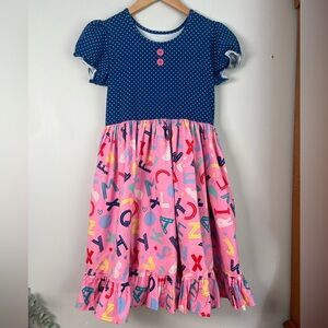 Eleanor Rose Dress School Letters AOP Girls Size 14-16